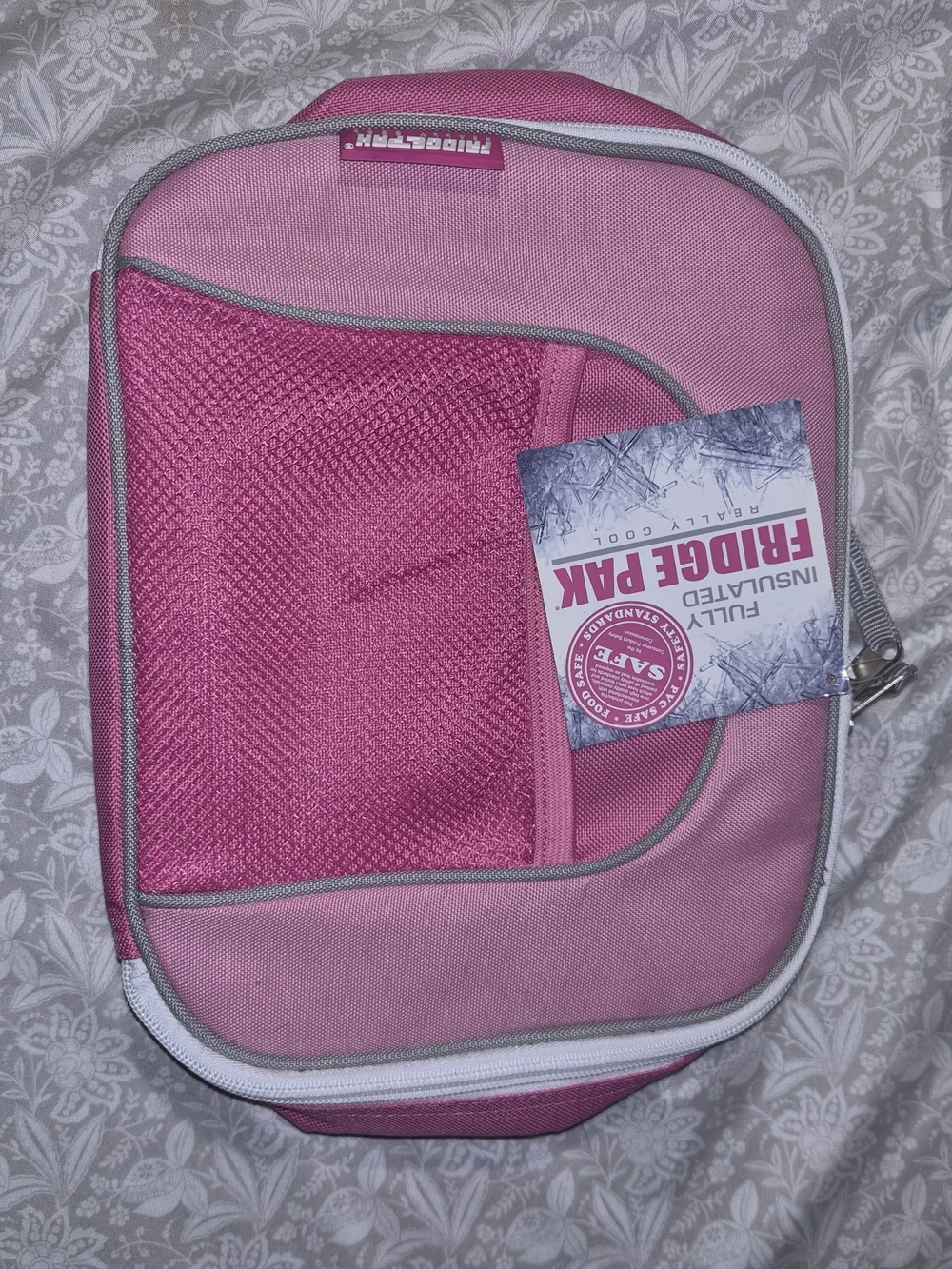 Pink Insulated Fridge Pak Lunch Bag